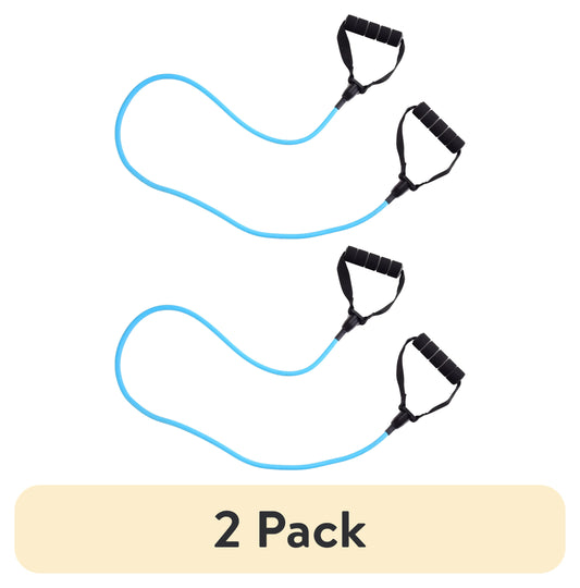 (2 Pack)  Resistance Tube Exercise Band, Light Resistance, Blue
