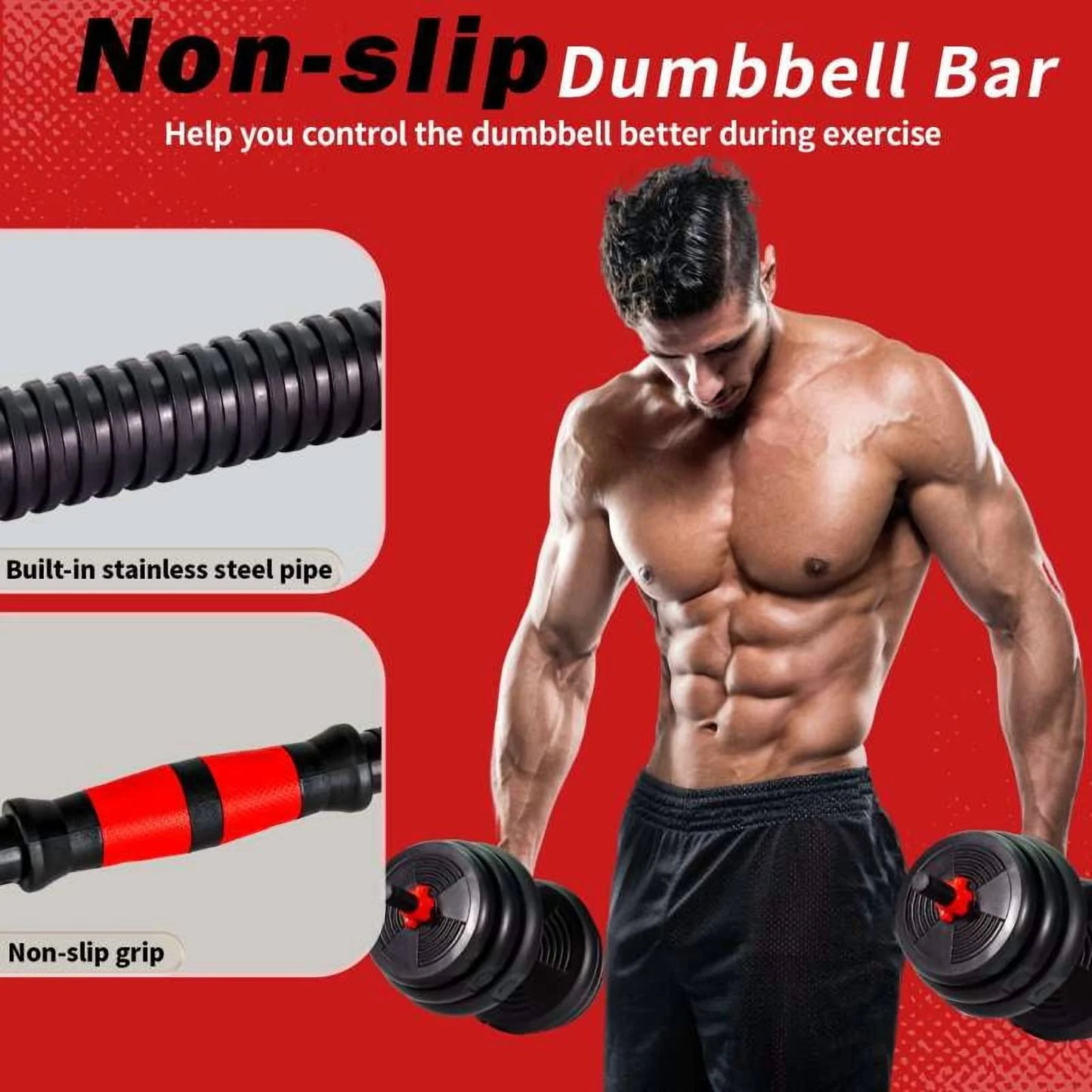 Adjustable Dumbbells Set - 20Lbs/30Lbs/70Lbs/90Lbs Multi-Functional Fitness Set, Kettlebell & Barbell Patterns, Beginner Dumbbell Fitness