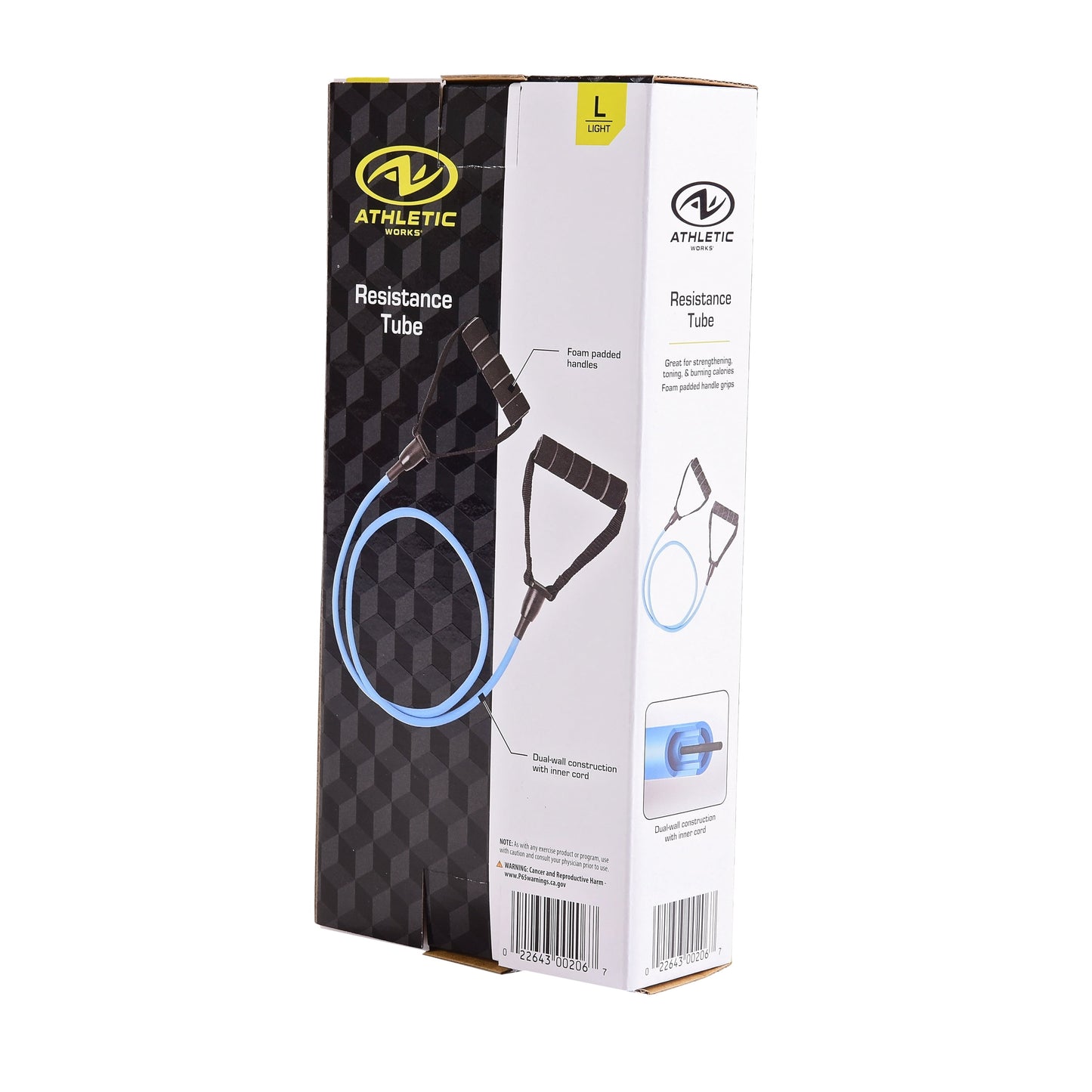 (2 Pack)  Resistance Tube Exercise Band, Light Resistance, Blue