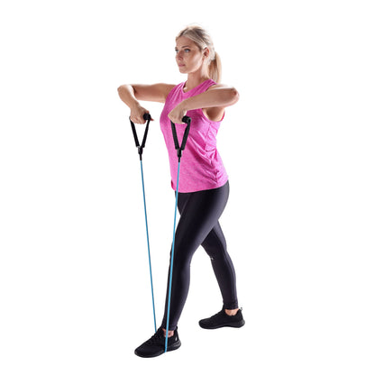 (2 Pack)  Resistance Tube Exercise Band, Light Resistance, Blue